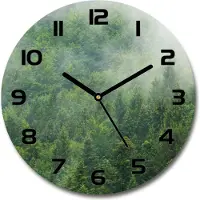 Tulup Wanduhr aus Glas 30fi Glasbild Glasuhr Gehärtetes Glas - schwarze-zeiger - Mysterious forest
