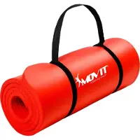 Movit Gymnastikmatte Pilates, Gymnastik, Yoga, Matte - hautfreundlich und , Yogamatte für Zuhause oder Unterwegs - 183x60x1,0cm, Rot