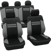 Petex Auto Sitzbezüge Universal Komplett Set 15-teilig - Fashion grau, Eco Class mit SAB 2 Vario Plus | Autositzbezüge / Schonbezüge von