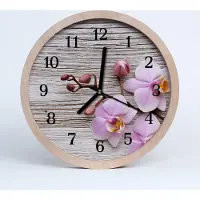 Tulup Holzuhr 20fi cm wanduhr - Orchidee Blumen
