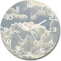 Tulup Wanduhr aus Glas 30fi Glasbild Glasuhr Gehärtetes Glas - weisse-zeiger - clouds