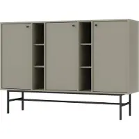 Masseno Kommode TORINO 158 cm Sideboard mit 3 Türen für Wohnzimmer Schlafzimmer Modern 158x41x108 cm Hellgrün / Hellgrün