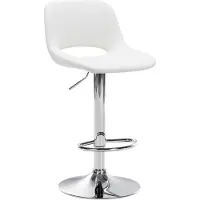 DELUKE Barhocker JAKSON - Weiß, Kunstleder, Chrom | Barhocker mit Lehne Barstuhl Tresenhocker Tresenstuhl Kneipenhocker Kneipenstuhl