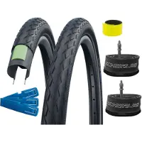 Schwalbe 2x Marathon Reifen 40-622 Green Guard E-Bike 28x1.5 Pannenschutz Reflex Reifen + 2x DV Schläuche