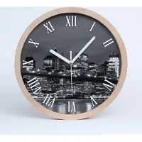 Tulup Holzuhr 20fi cm wanduhr - weiße Spitzen - Manhattan New York