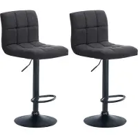 CLP 2er Set Barhocker Calma Stoff schwarz dunkelgrau