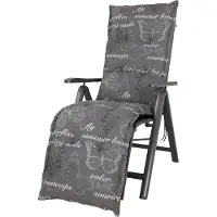 Kettler Auflage Relaxliege Bali 2385 grau Schmetterlinge 170x49x8 cm KETTtex