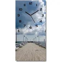 Tulup Wanduhr aus Glas – 30x60 cm - Glasbild - Glasuhr - Gehärtetes Glas -Pier in Orłowo