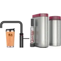 Quooker »FUSION SQUARE Festauslauf Schwarz COMBI+ B mit CUBE 2 (22+FSBLKCUBE) 100°C Kochendwasserhahn mit Trinkwassersystem Inklusive Thermobecher