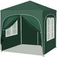 Woltu Pavillon, Faltpavillon 2x2 m, mit 4 Seitenwänden, Partyzelt höhenverstellbar, Grün