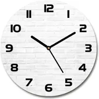 Tulup Wanduhr aus Glas 30fi Glasbild Glasuhr Gehärtetes Glas - schwarze-zeiger - Brick wall