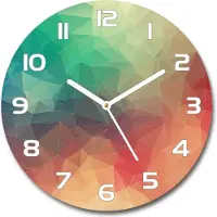 Tulup Wanduhr aus Glas 30fi Glasbild Glasuhr Gehärtetes Glas - weisse-zeiger - Geometric background