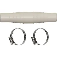 Haf Langer Schlauchverbinder 32mm 38mm | Schlauchtülle x Schlauchtülle | Verbinder inkl. 2 Edelstahlschellen | PN2,5 für Poolfittings & Poolschlauch