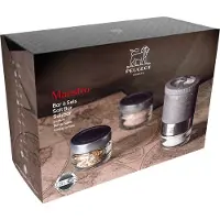 Peugeot Geschenkset MAESTRO 11cm Salzbar Salzmühle Zirkonia-Mahlwerk Glas