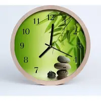 Tulup Holzuhr 30fi cm wanduhr - Steine Bambus