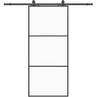 Syfax Schiebetür mit Beschlag Schwarz 90x205 cm ESG-Glas