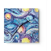 ARTTOR Wanduhr - Quadrat - Glasuhr - Abstraktion modern - 30x30cm - Schleichendes Uhrwerk - Lautlos - zum Aufhängen bereit - Dekoration Modern - Wanddekoration aus Glas - C3AC30x30-3935