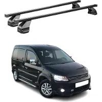 Menabo Dachträger Grundtäger für VW Caddy 2010-2015 75kg Stahl Schwarz 2 tlg