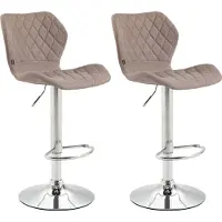 CLP 2er Set Barhocker Cork Stoff chrom taupe