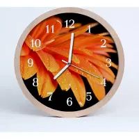 Tulup Holzuhr 30fi cm wanduhr - Gerbera Blumen