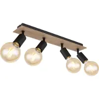 Globo Lighting Strahler Metall schwarz, 4x E27