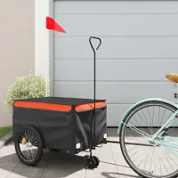 Prolenta Maison Exclusive - Fahrradanhänger Schwarz und Orange 30 kg Eisen