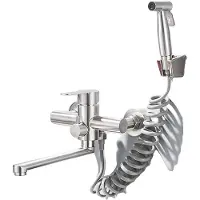 OEM Waschbeckenarmatur, Wandmontage, 360° Drehung, Nickel