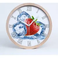 Tulup Holzuhr 25fi cm wanduhr - weiße Spitzen - Erdbeereis