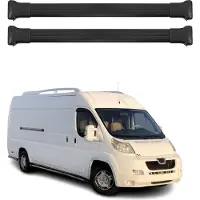 Omtec Dachträger Grundtäger für Peugeot Boxer 2006-2020 75kg Aluminium Schwarz 2 tlg