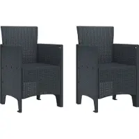 vidaXL Möbel Gartenstühle 2 Stück Anthrazit Poly Rattan - Gartenstühle 847448