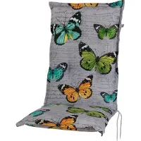 Kettler Auflage Hochlehner Bali 2467 hellgrau Schmetterlinge 120x50x8 cm KETTtex