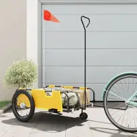 vidaXL "2026 Promotion" Fahrradanhänger Gelb und Schwarz Oxford-Gewebe & Eisen - Fahrradanhänger CC32723