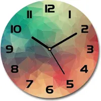 Tulup Wanduhr aus Glas 30fi Glasbild Glasuhr Gehärtetes Glas - schwarze-zeiger - Geometric background