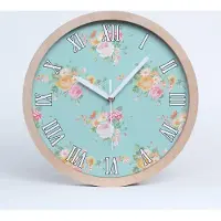 Tulup Holzuhr 20fi cm wanduhr - weiße Spitzen - Blumenmuster