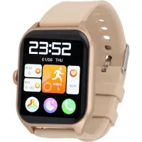 Lixada QX5 Smart Watch BT Anruf Nachricht Benachrichtigung Sprachsteuerung Mehrere Sport-Modi 1,96 Zoll 240x282 Display Smart Fitness Uhr für den täglichen Gebrauch Beige