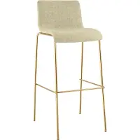 CLP Barhocker Hover stapelbar Stoffbezug Vierfußgestell Goldoptik bis 150 kg creme