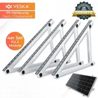Veska Balkonkraftwerk Halterung Solarhalterung 114cm für Flachdach Freistehend Solarmodul Aufständerung 45 Zoll PV Modul verstellbar Winkel 0-90 Grad