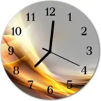Tulup Glasuhr Wanduhr Küchenuhr Echt-Glas 30fi cm Abstrakt mehrfarbig