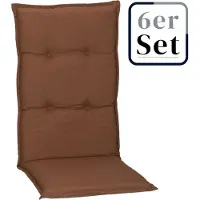 Green Spirit 6er Set Hochlehner Auflage Tolonaro, Motiv - Uni, braun, 118x46x8cm