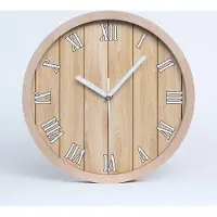 Tulup Holzuhr 30fi cm wanduhr - weiße Spitzen - Holzuntergrund