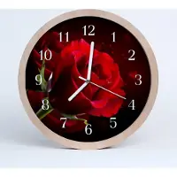 Tulup Holzuhr 20fi cm wanduhr - Rosen Blumen