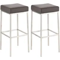 CLP 2er Set Barhocker Montreal 80 Kunstleder edelstahl braun