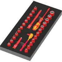 Wera 9727 Schaumstoffeinlage 8007 A VDE Zyklop VDE Knarre Set 1, 1/4"