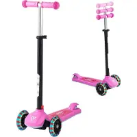 StarTech.com Kinderroller - 3-Rad-Tretroller/Cityroller - Ab 3 Jahren - LED-Räder - Höhenverstellbarer Lenker - Rutschfestes Deck - Leichter Aluminiumrahmen - Belastbar bis 75 kg - Pink