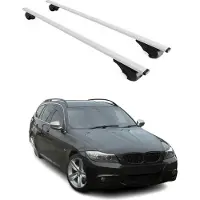 Omtec Dachträger Grundtäger für BMW 3er E91 Touring 2004-2012 75kg Metall Silber 2 tlg