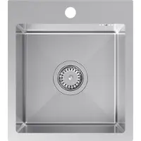 VBChome Edelstahlspüle 40 x 45 cm Gebürsteter Edelstahl Einbauspüle mit Hahnloch Edelstahl Küchenspüle Spüle Groß Becken Ablaufgarnitur Siphon Edelstahlspüle Gebürsteter Edelstahl
