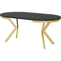Mirjan 24 Tisch Edder 90, Esszimmer Tisch, Beine aus Stahl (Farbe: Schwarz / Nuss Franklin Tobacco)