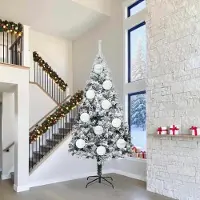 vidaXL "Schlussverkauf" Weihnachtsbaum - Tannenbaum - Kunstbaum moderne -kugel Set XXL 3 Stück Weiß Kunststoff C13024