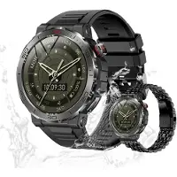 Valdus Fitness-Tracker für Herren & Damen, 400mAh Akku, Telefonfunktion, Herzfrequenz, Schlaf- & Stressmessung, Stilvolle Fitnessuhr – Schwarz