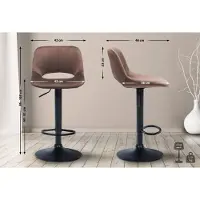 CLP Barhocker Camden Samt schwarz braun